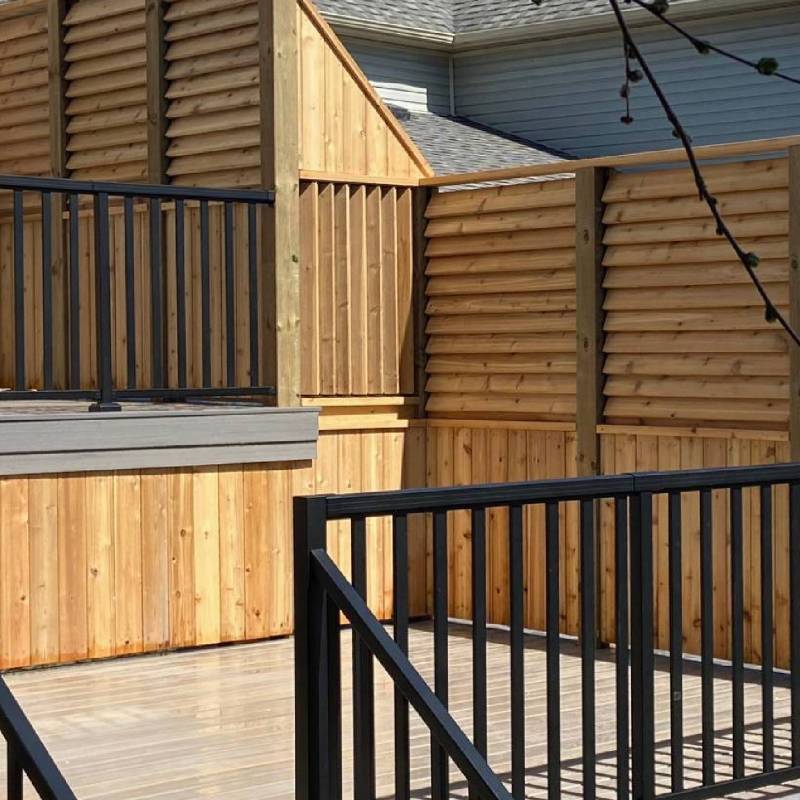 Composite deck privacy fency