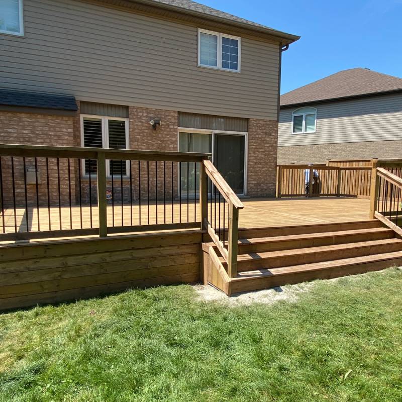 Sienna deck with railings