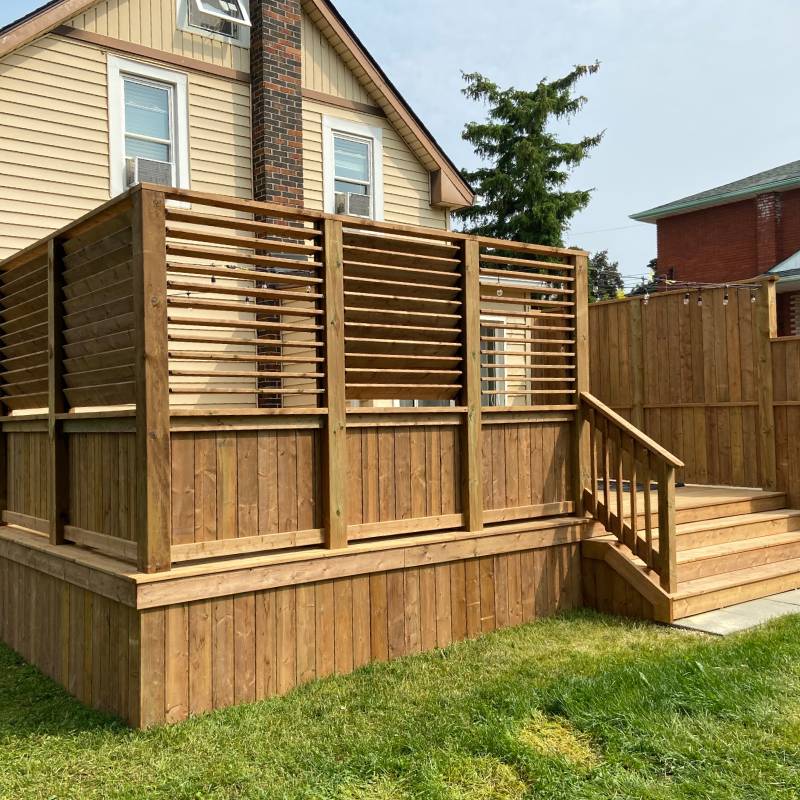 Sienna Deck with Louvers and Stairs